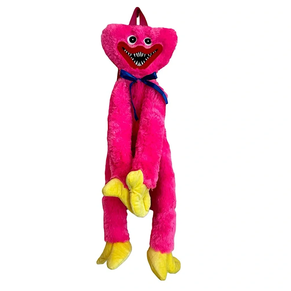 Poppy Playtime Kissy Missy Pink Plush Backpack w/ Back Zipper Pocket